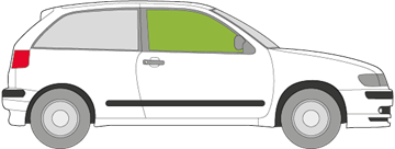 Afbeelding van Zijruit rechts Seat Ibiza 3 deurs