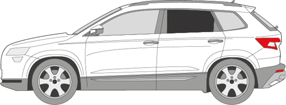 Afbeelding van Zijruit links Skoda Karoq (DONKERE RUIT)