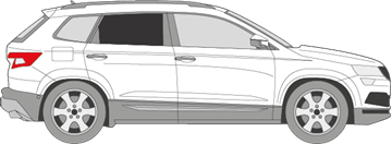 Afbeelding van Zijruit rechts Skoda Karoq (DONKERE RUIT)