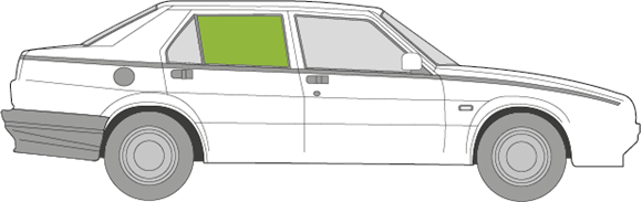 Afbeelding van Zijruit rechts Alfa Romeo 75 