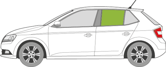 Afbeelding van Zijruit links Skoda Fabia 5 deurs