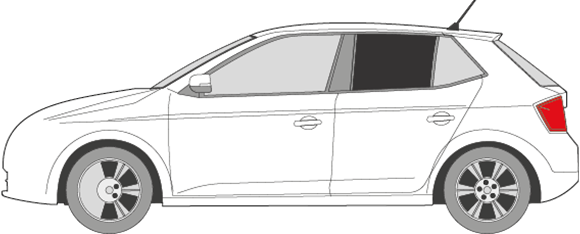 Afbeelding van Zijruit links Skoda Fabia 5 deurs (DONKERE RUIT)