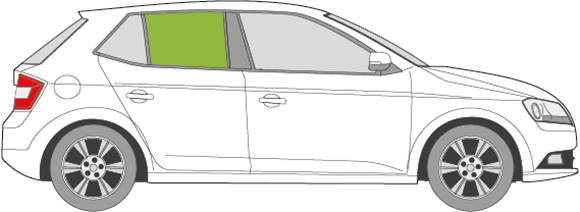 Afbeelding van Zijruit rechts Skoda Fabia 5 deurs