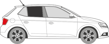 Afbeelding van Zijruit rechts Skoda Fabia 5 deurs (DONKERE RUIT)