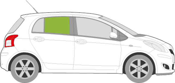 Afbeelding van Zijruit rechts Daihatsu Charade 5 deurs