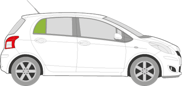 Afbeelding van Zijruit rechts Daihatsu Charade 5 deurs 