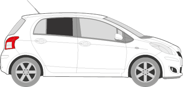 Afbeelding van Zijruit rechts Daihatsu Charade 5 deurs (DONKERE RUIT)