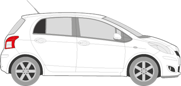 Afbeelding van Zijruit rechts Daihatsu Charade 5 deurs (DONKERE RUIT)