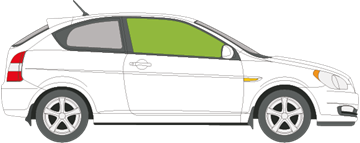 Afbeelding van Zijruit rechts Hyundai Accent 3 deurs 