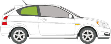 Afbeelding van Zijruit rechts Hyundai Accent 3 deurs 