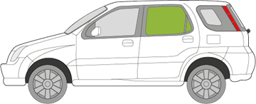 Afbeelding van Zijruit links Suzuki Ignis 5 deurs