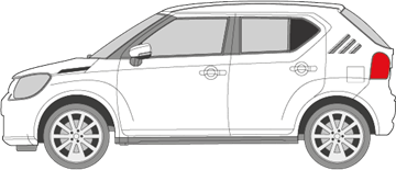 Afbeelding van Zijruit links Suzuki Ignis 5 deurs (DONKERE RUIT)