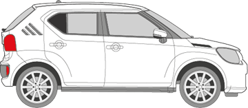 Afbeelding van Zijruit rechts Suzuki Ignis 5 deurs (DONKERE RUIT)