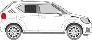 Afbeelding van Zijruit rechts Suzuki Ignis 5 deurs (DONKERE RUIT)