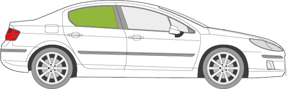 Afbeelding van Zijruit rechts Peugeot 407 sedan