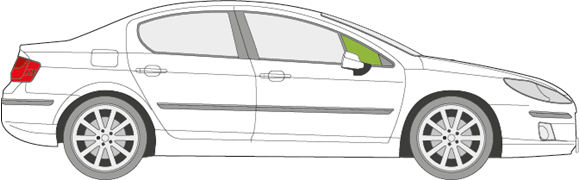 Afbeelding van Zijruit rechts Peugeot 407 sedan
