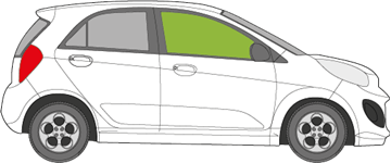 Afbeelding van Zijruit rechts Kia Picanto 5 deurs