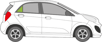 Afbeelding van Zijruit rechts Kia Picanto 5 deurs 