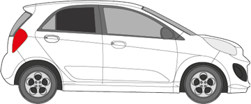 Afbeelding van Zijruit rechts Kia Picanto 5 deurs (DONKERE RUIT)