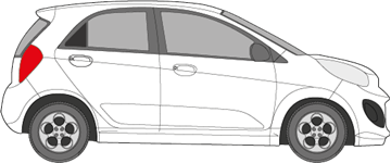 Afbeelding van Zijruit rechts Kia Picanto 5 deurs (DONKERE RUIT)