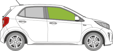 Afbeelding van Zijruit rechts Kia Picanto 5 deurs