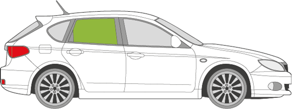 Afbeelding van Zijruit rechts Subaru Impreza 5 deurs