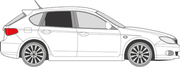 Afbeelding van Zijruit rechts Subaru Impreza 5 deurs (DONKERE RUIT)