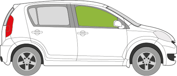 Afbeelding van Zijruit rechts Subaru Justy  5 deurs