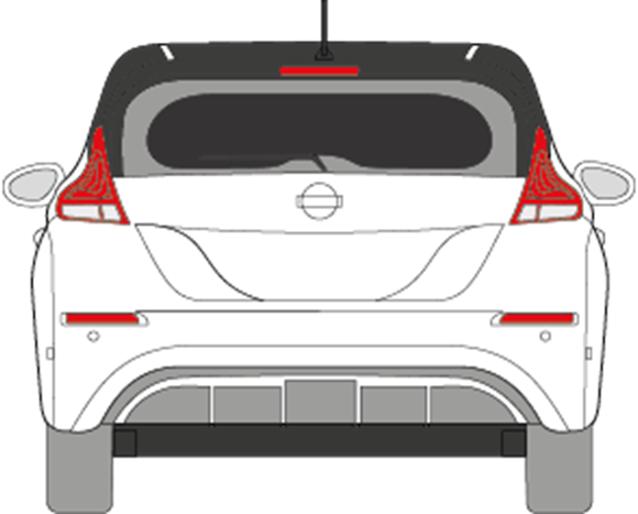 Afbeelding van Achterruit Nissan Leaf (DONKERE RUIT)