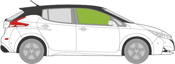 Afbeelding van Zijruit rechts Nissan Leaf