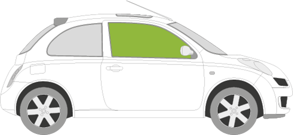 Afbeelding van Zijruit rechts Nissan Micra 3 deurs