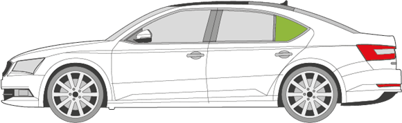 Afbeelding van Zijruit links Skoda Superb 5 deurs