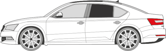 Afbeelding van Zijruit links Skoda Superb 5 deurs (DONKERE RUIT)