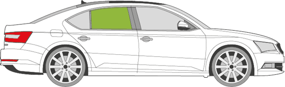 Afbeelding van Zijruit rechts Skoda Superb 5 deurs