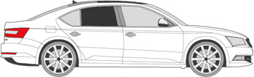 Afbeelding van Zijruit rechts Skoda Superb 5 deurs (DONKERE RUIT)