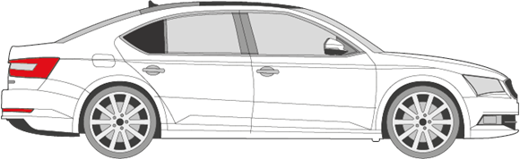 Afbeelding van Zijruit rechts Skoda Superb 5 deurs (DONKERE RUIT)