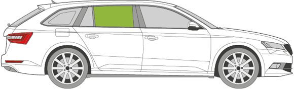 Afbeelding van Zijruit rechts Skoda Superb break