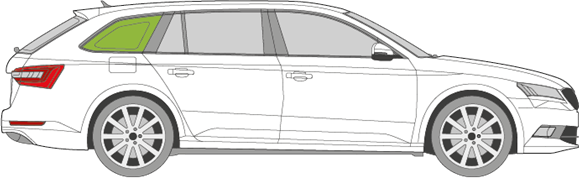 Afbeelding van Zijruit rechts Skoda Superb break