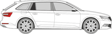 Afbeelding van Zijruit rechts Skoda Superb break (DONKERE RUIT)