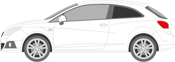 Afbeelding van Zijruit links Seat Ibiza 3 deurs (DONKERE RUIT)