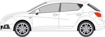 Afbeelding van Zijruit links Seat Ibiza 5 deurs (DONKERE RUIT)