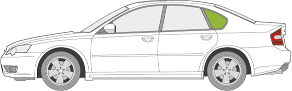 Afbeelding van Zijruit links Subaru Legacy sedan