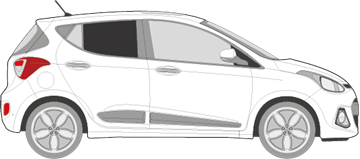 Afbeelding van Zijruit rechts Hyundai i10 (DONKERE RUIT)