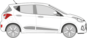 Afbeelding van Zijruit rechts Hyundai i10 (DONKERE RUIT)