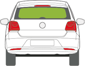 Afbeelding van Achterruit Volkswagen Polo 3 deurs antenne (2009-2014)