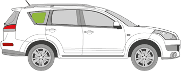 Afbeelding van Zijruit rechts Citroën C-crosser 