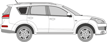 Afbeelding van Zijruit rechts Citroën C-crosser (DONKERE RUIT) 