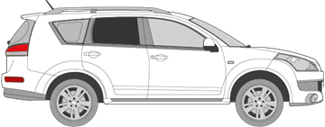 Afbeelding van Zijruit rechts Citroën C-crosser (DONKERE RUIT) 