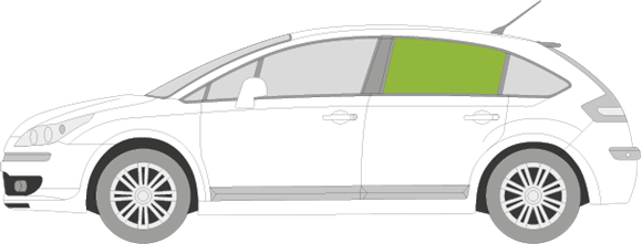 Afbeelding van Zijruit links Citroën C4 5 deurs