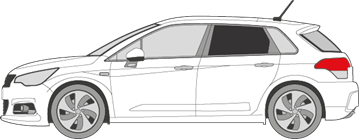 Afbeelding van Zijruit links Citroën C4 5 deurs (DONKERE RUIT)